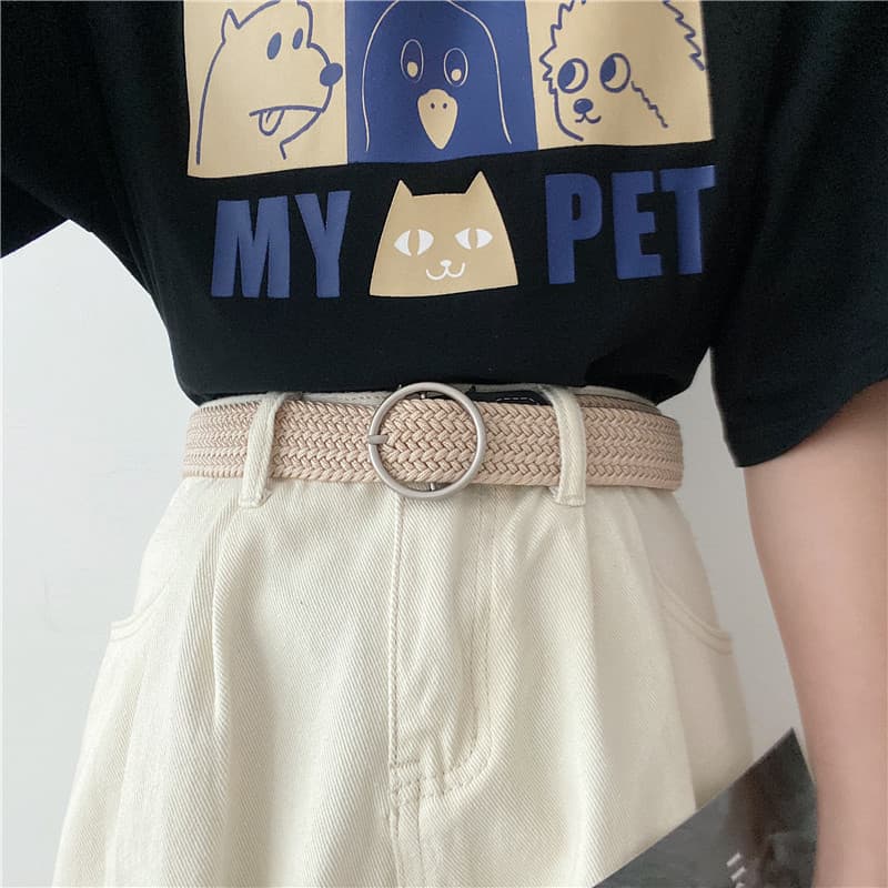 ベルトメンズ  メッシュ シンプル編み込み