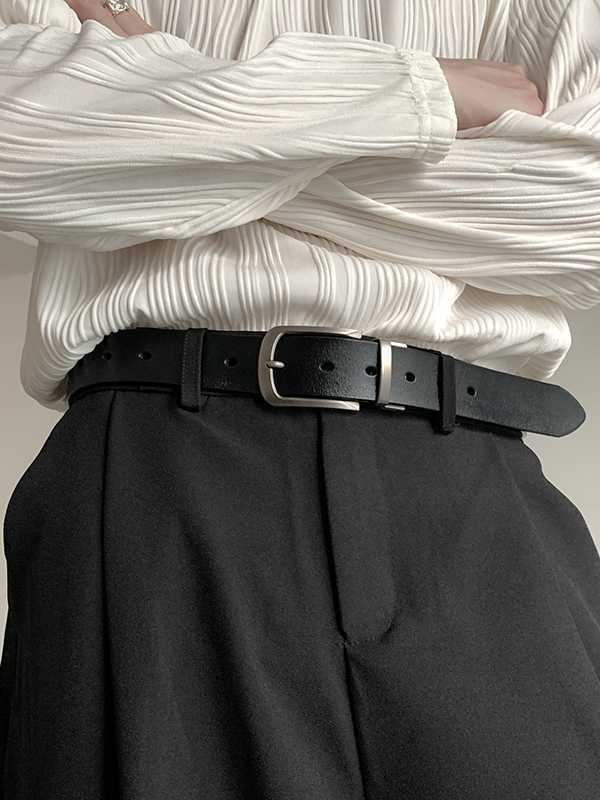 ベルトメンズ 革 上質シンプル細身ベルト